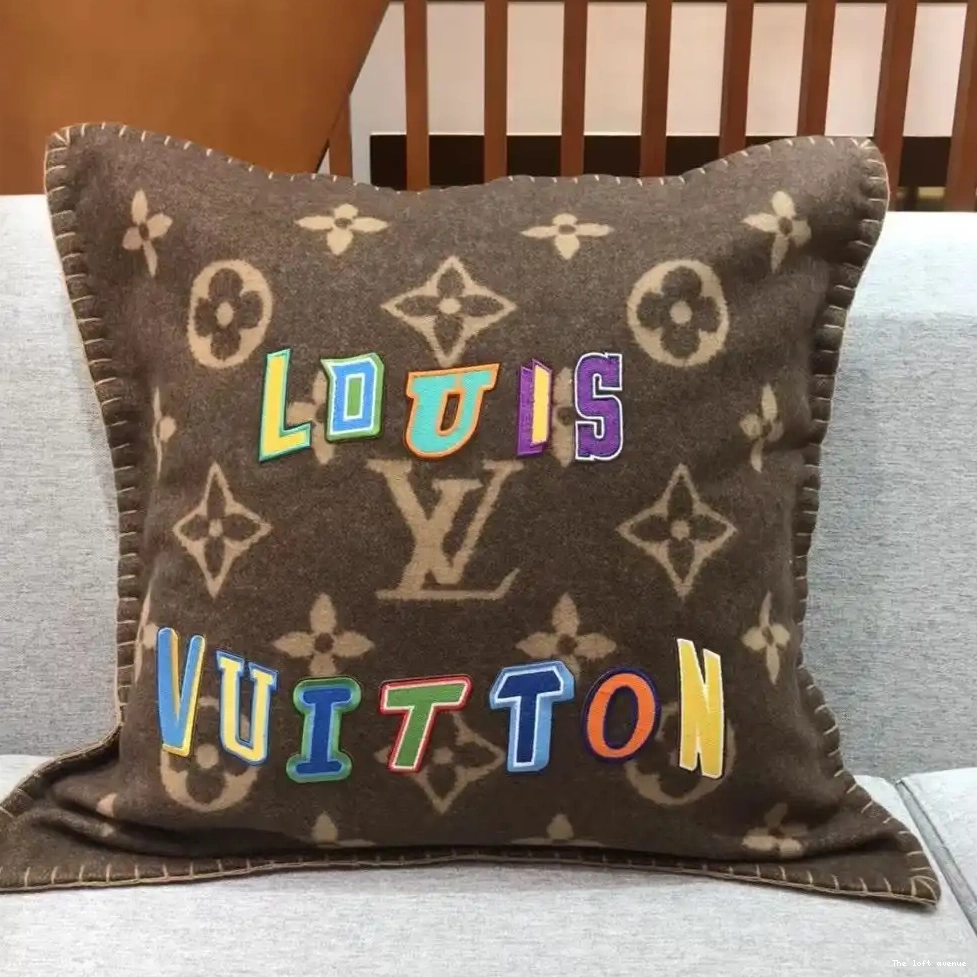 LV WOOL PILLOW THROW CUSTOM LETTERS 0514